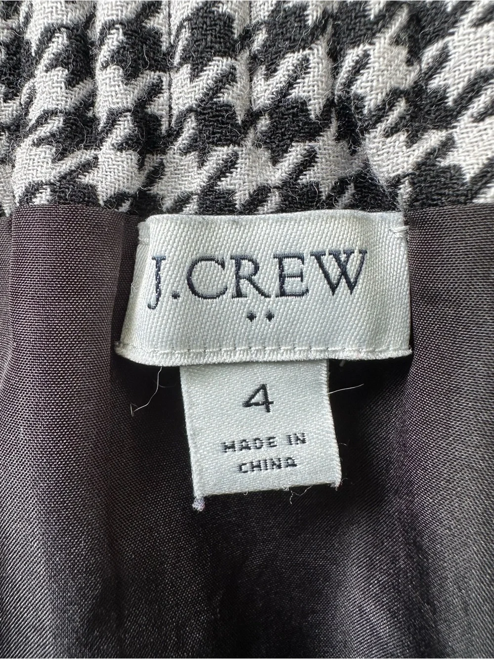 J. Crew Houndstooth Wool Blend Pull On Mini Skirt Elastic Waist Preppy 4